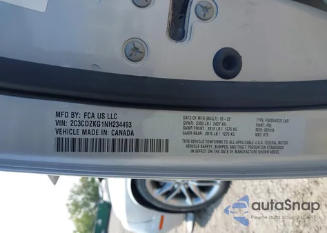 2022 Dodge Challenger Gt Awd из США, поврежденный, VIN 2C3CDZKG1NH234493